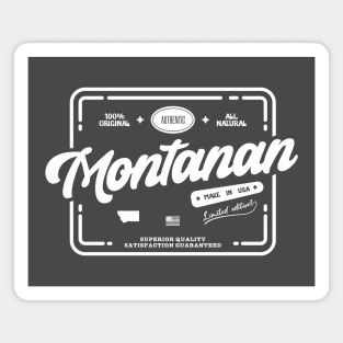 Original Montanan White Stamp Fun and Cool Vintage Print Magnet